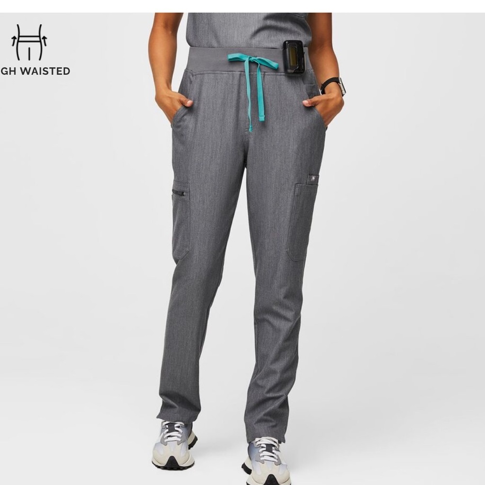 FIGS Cargo Scrub Pants Womens XS Gray Yoga Waistband Nurse Uniform Bottoms